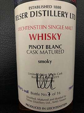 Telser Secret Rare Edition Whisky Pinot Blanc Cask Matured Smoky