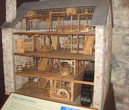 Modell der Getreidemühle (Museum Mt. Vernon)