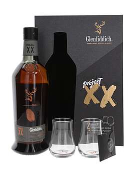 Glenfiddich Project XX mit 2 Gläsern - neues Design