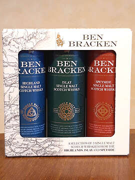 Ben Bracken - Geschenk-Probierset - 3 Mini Single Malt Scotch Whiskys - Highland+Islay+Speyside