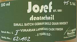 Josef deatachail German Single Grain - Vimarian Laphroaig Cask Finish