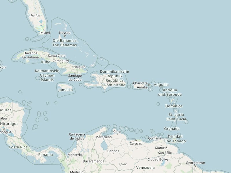 Karte der Rumregionen in der Karibik