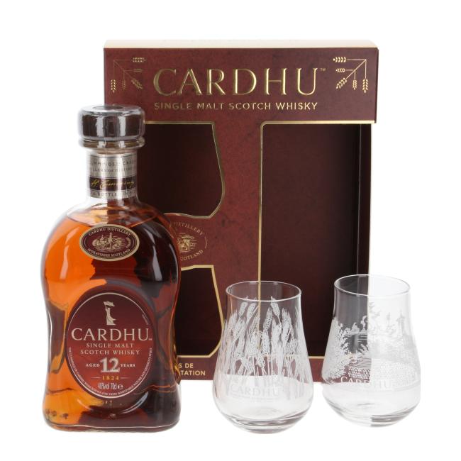 Cardhu with 2 glasses 