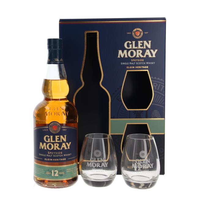 Glen Moray mit 2 Gläsern 