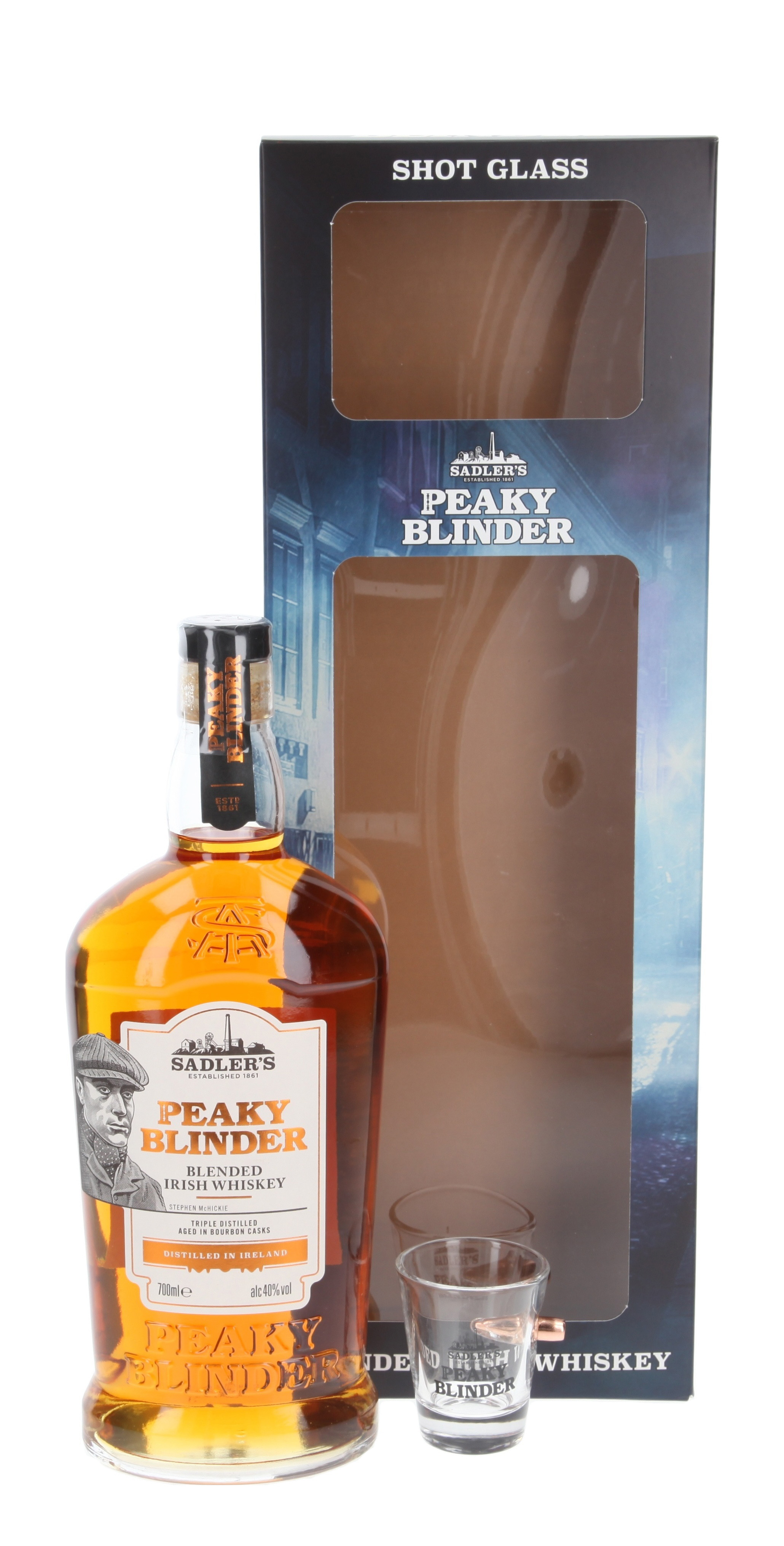 Peaky Blinder McHickie - Irish Blended Whiskey mit Glas